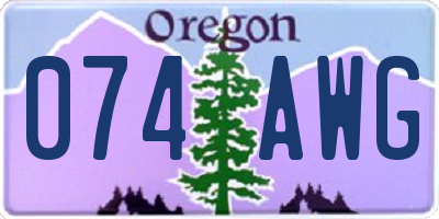 OR license plate 074AWG