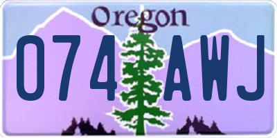 OR license plate 074AWJ