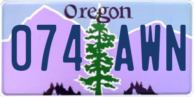 OR license plate 074AWN