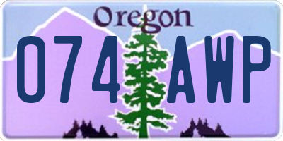 OR license plate 074AWP