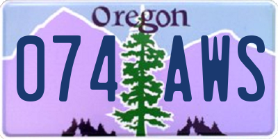 OR license plate 074AWS