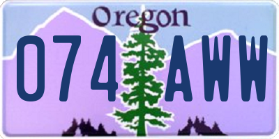 OR license plate 074AWW