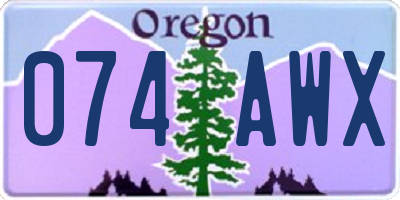 OR license plate 074AWX