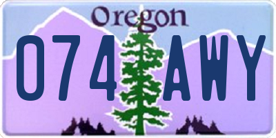 OR license plate 074AWY