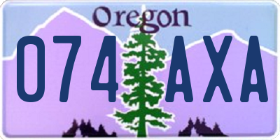 OR license plate 074AXA