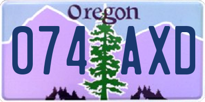 OR license plate 074AXD