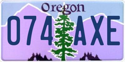 OR license plate 074AXE