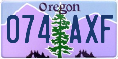 OR license plate 074AXF