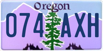 OR license plate 074AXH