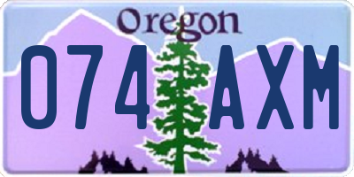 OR license plate 074AXM