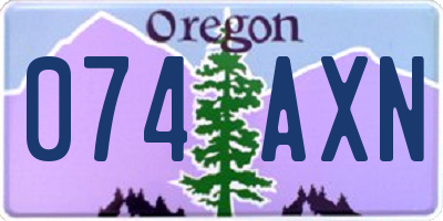 OR license plate 074AXN