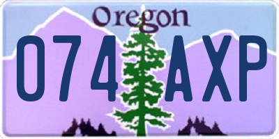 OR license plate 074AXP