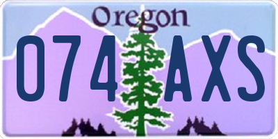 OR license plate 074AXS