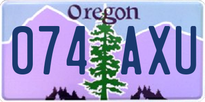 OR license plate 074AXU
