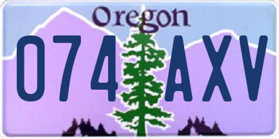 OR license plate 074AXV