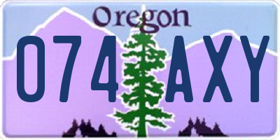 OR license plate 074AXY