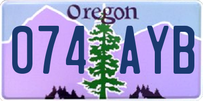 OR license plate 074AYB