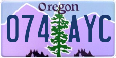 OR license plate 074AYC