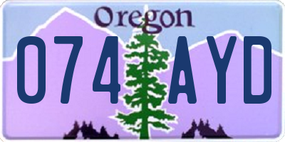 OR license plate 074AYD