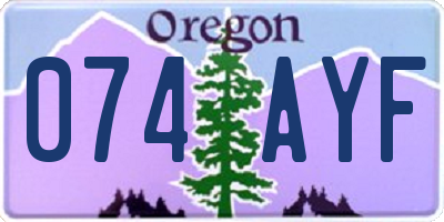 OR license plate 074AYF