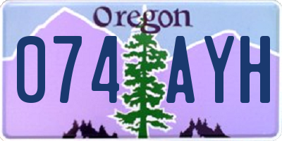 OR license plate 074AYH