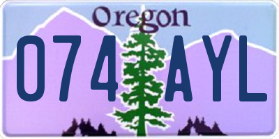 OR license plate 074AYL