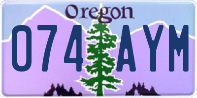 OR license plate 074AYM