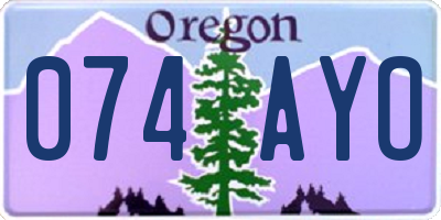 OR license plate 074AYO