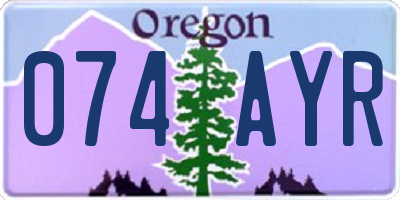 OR license plate 074AYR