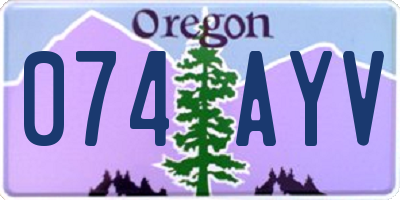 OR license plate 074AYV