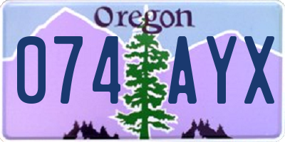 OR license plate 074AYX