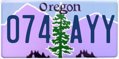 OR license plate 074AYY