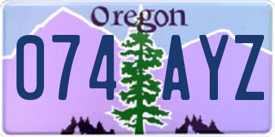 OR license plate 074AYZ