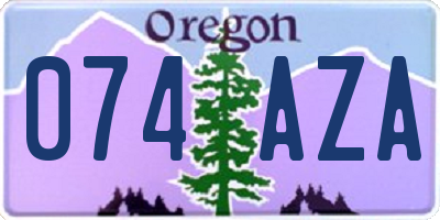 OR license plate 074AZA