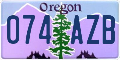 OR license plate 074AZB