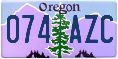 OR license plate 074AZC