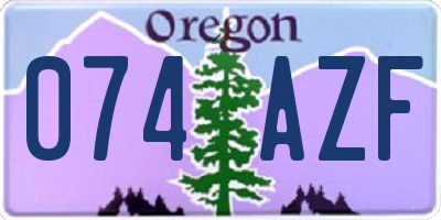 OR license plate 074AZF