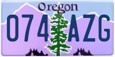 OR license plate 074AZG