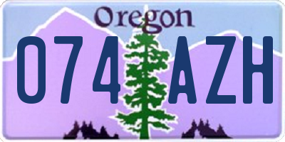 OR license plate 074AZH