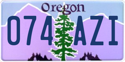 OR license plate 074AZI
