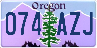 OR license plate 074AZJ