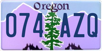 OR license plate 074AZQ