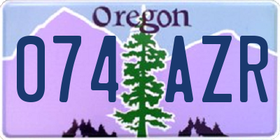 OR license plate 074AZR