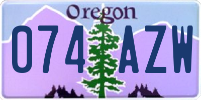 OR license plate 074AZW