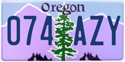 OR license plate 074AZY