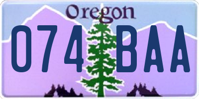 OR license plate 074BAA