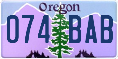 OR license plate 074BAB