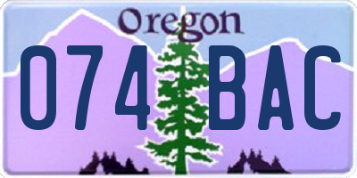 OR license plate 074BAC