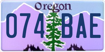OR license plate 074BAE
