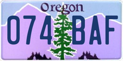 OR license plate 074BAF